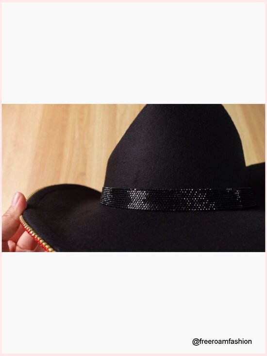 Rhinestone Cowboy Hat with Diamond Fringe CowHat Cosplay Wedding main image 6